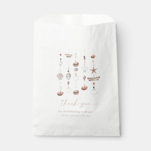 Boho Beach Muschel Babydusche Geschenktütchen (Vorderseite)