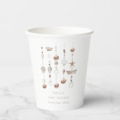 Boho Beach Muschel Babydusche Pappbecher (Vorderseite)