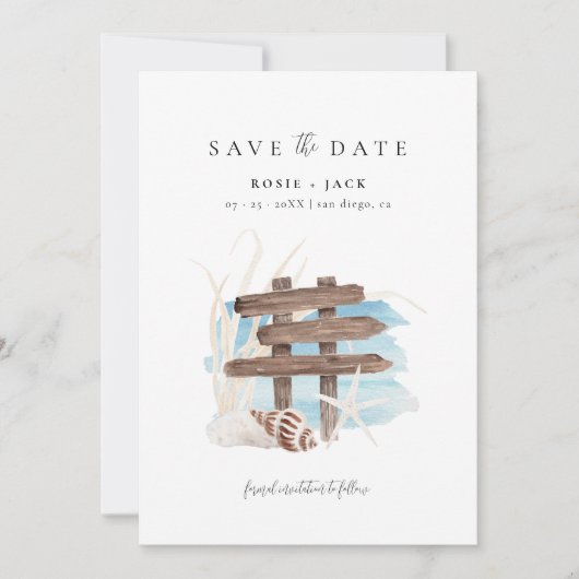 Boho Beach Ocean Save the Date (Vorderseite)