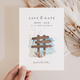 Boho Beach Ocean Save the Date