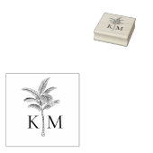 Boho Beach Palm Tree Monogram Gummistempel (Stempel)