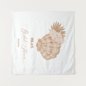 Boho Beach Seashell Brautparty Foto Hintergrund Wandteppich (Vorderseite (Horizontal))