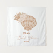 Boho Beach Seashell Brautparty Foto Hintergrund Wandteppich (Vorderseite)