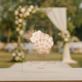 Boho Beach Seashell Brautparty Willkommen Acrylschild