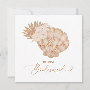 Boho Beach Seashell Bridesmaid - Vorschlag Card Feiertagskarte