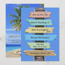Boho Beach Sign Tropical Wedding