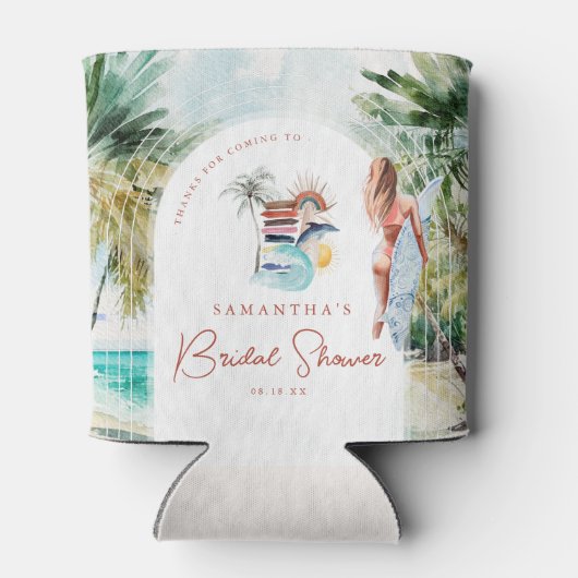 Boho Beach Surf Summer Brautparty Dosenkühler (Rückseite)