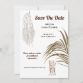 Boho Beach Traumfänger Hochzeitskleid chic Save The Date (Vorderseite)