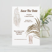 Boho Beach Traumfänger Hochzeitskleid chic Save The Date (Stehend Vorderseite)