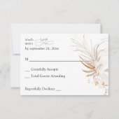 Boho Beach Tropical Beige Floral ni Meal UAWG 2 RSVP Karte (Vorderseite)