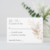 Boho Beach Tropical Beige Floral ni Meal UAWG 2 RSVP Karte (Stehend Vorderseite)