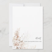 Boho Beach Tropical Beige Floral Wedding Einladung (Rückseite)
