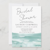 Boho Beach Watercolor Aquamarin Blue Brautparty Einladung (Vorderseite)