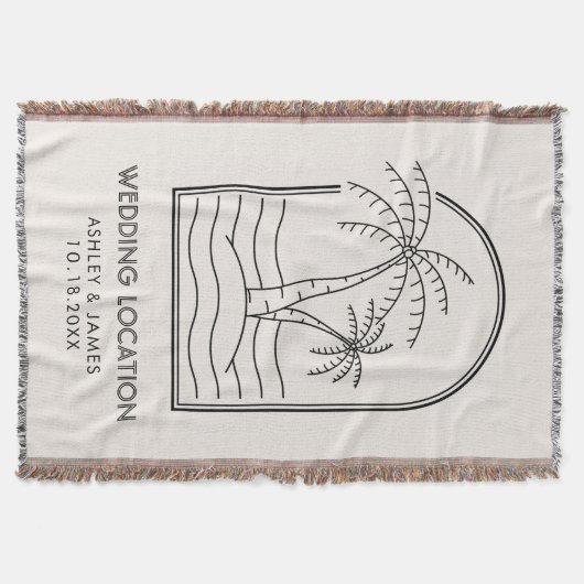 Boho Beach Wedding Blanket für Bride & Groom Decke (Vorderseite)