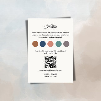 Boho Beach Wedding Dress Code Color Palette  Begleitkarte