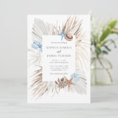 Boho Beach Wedding Einladung (Stehend Vorderseite)