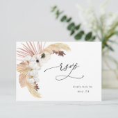 Boho Beach White Floral w Meal UAWG RSVP Karte (Stehend Vorderseite)