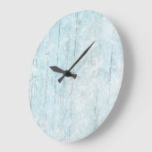Boho Beach Wood Coastal Blue Modern Große Wanduhr (Winkel)