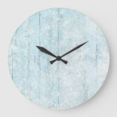 Boho Beach Wood Coastal Blue Modern Große Wanduhr (Vorderseite)