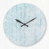 Boho Beach Wood Coastal Blue Modern Große Wanduhr