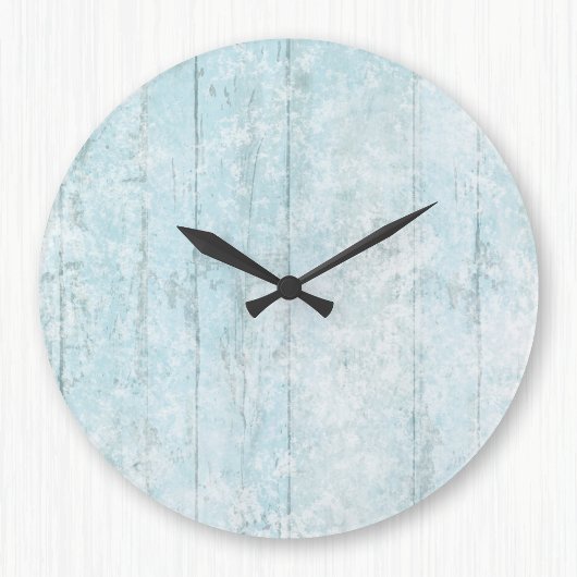 Boho Beach Wood Coastal Blue Modern Große Wanduhr