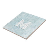 Boho Beach Wood Rustic Monogram Coastal Modern Fliese (Seite)