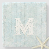 Boho Beach Wood Rustic Monogram Coastal Modern Steinuntersetzer