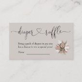 Boho Bear Baby Duschdusche Windelwanne Begleitkarte (Vorderseite)