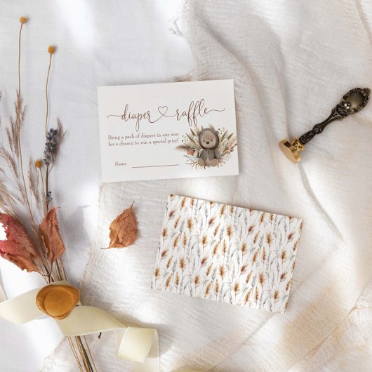 Boho Bear Baby Duschdusche Windelwanne Begleitkarte