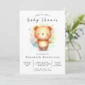 Boho Bear Baby Dusche Einladung (Stehend Vorderseite)