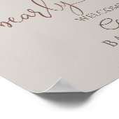 Boho Bear Baby Dusche Willkommen Poster (Ecke)