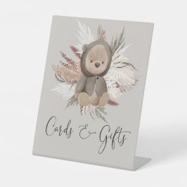 Boho Bear Baby Duschkarten und Geschenke Sockelschild