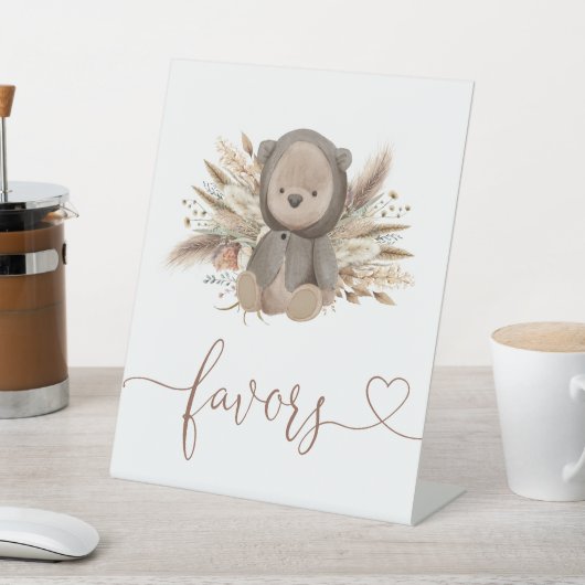 Boho Bear Baby Shower bevorzugt Sockelschild (In SItu)