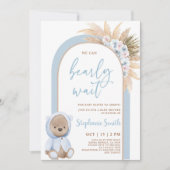Boho Bear Baby Shower Boy Einladung (Vorderseite)
