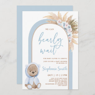 Boho Bear Baby Shower Boy Einladung