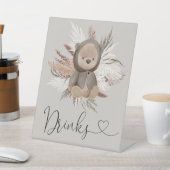 Boho Bear Baby Shower Drinks Sockelschild (In SItu)