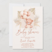 Boho Bear Baby Shower Einladung (Vorderseite)