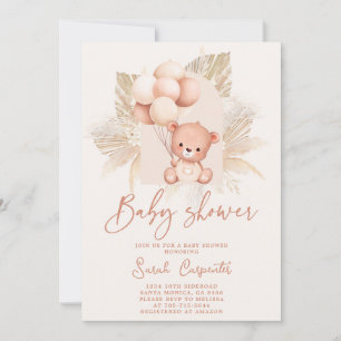 Boho Bear Baby Shower Einladung