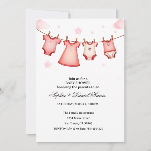 Boho Bear Baby Shower Einladung (Vorderseite)