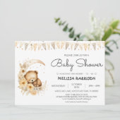 Boho Bear Baby Shower Einladung (Stehend Vorderseite)