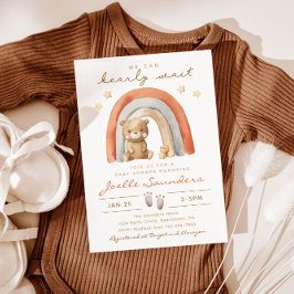 Boho Bear Baby Shower Einladung | Bärenbaby