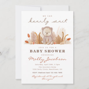 Boho Bear Baby Shower Einladung   Bärendusche