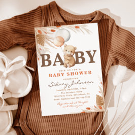 Boho Bear Baby Shower Einladung | Bärendusche