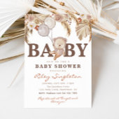 Boho Bear Baby Shower Einladung | Bärendusche