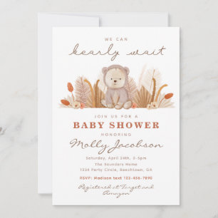 Boho Bear Baby Shower Einladung Bärendusche