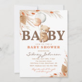 Boho Bear Baby Shower Einladung | Bärendusche (Vorderseite)