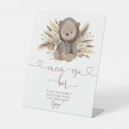 Boho Bear Baby Shower Mama-osa Bar Sockelschild