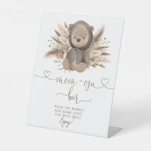 Boho Bear Baby Shower Mama-osa Bar Sockelschild