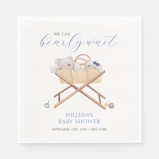 Boho Bear Bassinet Toy Boy Baby Dusche Serviette (Vorderseite)