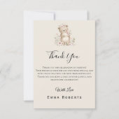 Boho Bear Bee Woodland Babydusche Danke Karte (Vorderseite)